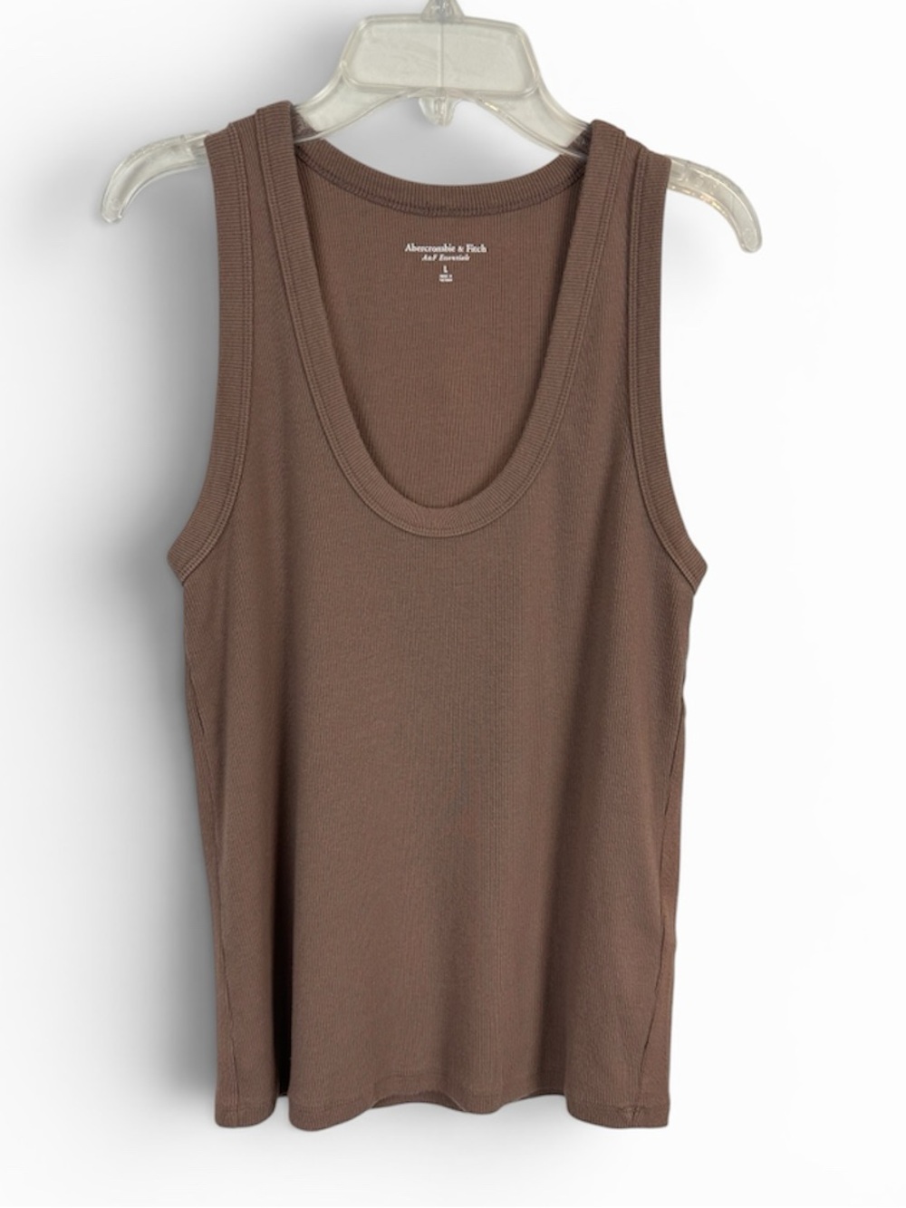 Abercrombie & Fitch Brown Ribbed Scoop Tank Size L - Picture 6 of 6